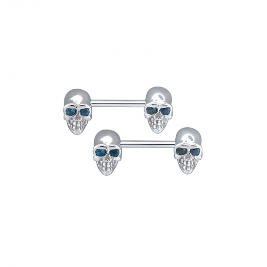 Threaded End with Skull - 5.5mm - 1.75mm Gems in Eyes