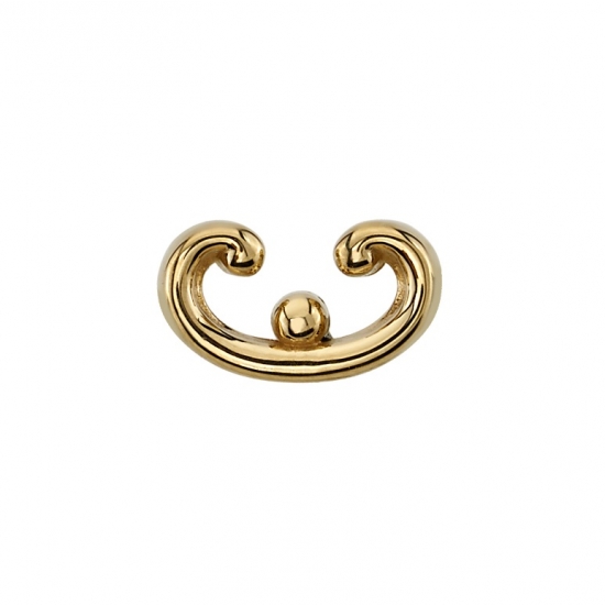 Pin with Curly Trim - 5.5mm - Curled Edges with Bead in Center