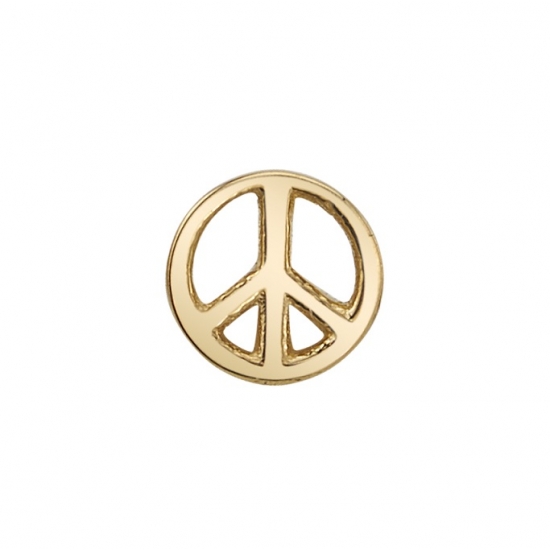 Pin with Peace Sign - 4mm - BLACK RHODIUM