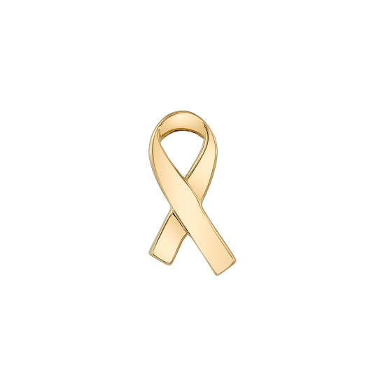Pin with Awareness Ribbon - 10x6mm - Flush Set 1mm Gem in Left Side
