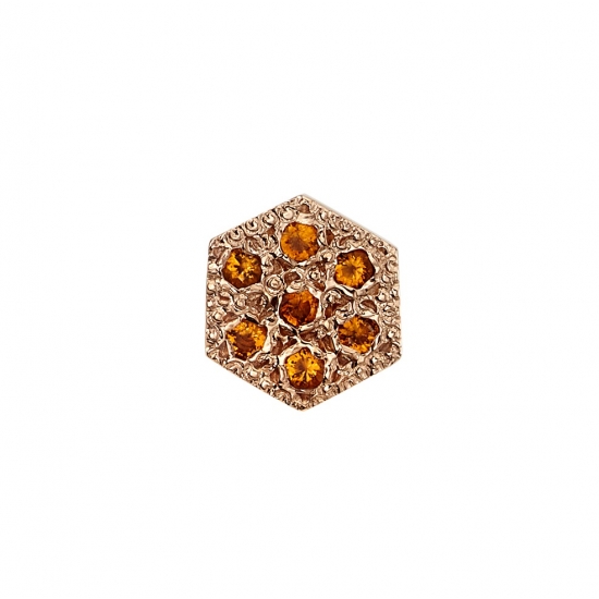 Pin with Flat Hexagon - 5mm - Pave 7x 1mm Gems