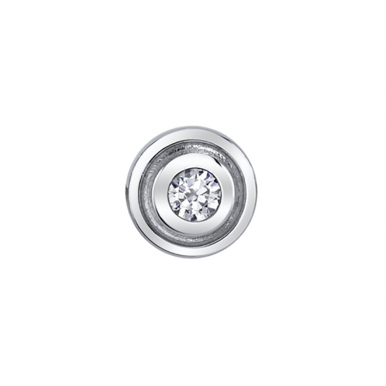 Pin with Round Illusion Step Bezel - 4.5mm - 2mm Gem