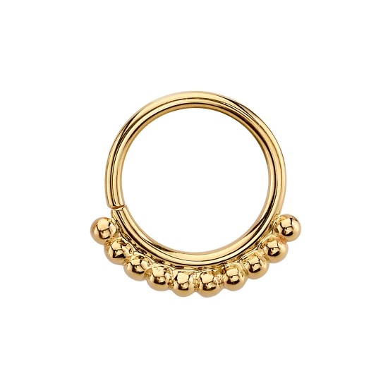 Pin with Latchmi Bead Cuff - Row of Small Beads on Partial Ring - 5/16in Diameter