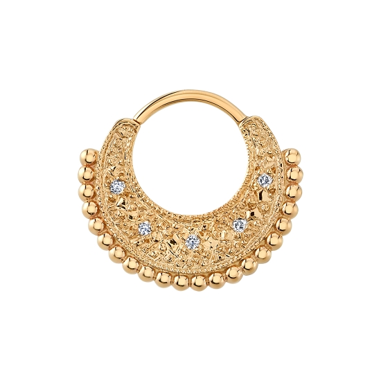 Pin with CUSTOM Rianna - Round CAB PRONG Setting with 11 Links of 1mm Cable Chain Attached on Each Side - 2.5mm