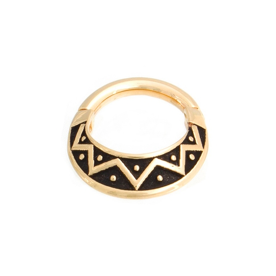 Pin with Contour Cuff - 2mm Wide, 5/16in Diameter - 6x 1mm Flush Set Gems