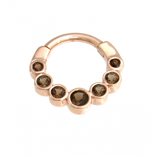 Lynx - Hinge Ring with Open Back Graduating Round Bezels - 2x 1.75mm, 4x 2mm, 2.5mm Center