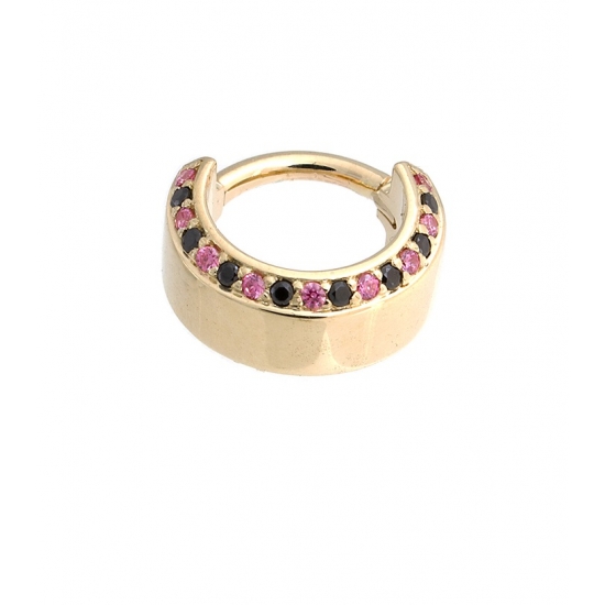 Threaded End with Kendall Alana - Back Threaded 16GA 5/16in Curved Bar and .75mm Box Chain with Alana Charm - Chain Attached to Each End with approx. 7mm Drop - Alana Free to Move on Chain - POINT DOWN