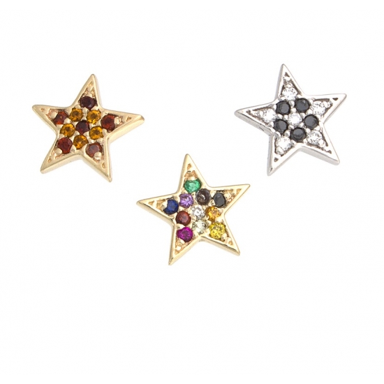 Pin with Micro Pavé Star - 7.5mm - 11x 1mm Gems - SPECIAL GEM PATTERN - NOT AVAILABLE THREADLESS