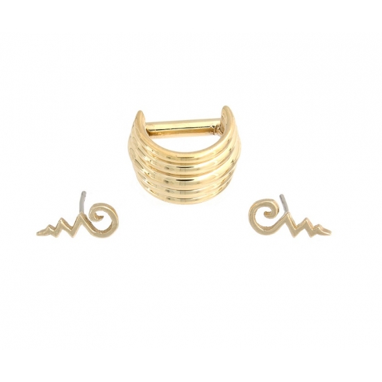 5 Ring Moody Cuff - 5x 18GA Rings - 10GA Hinge Closure