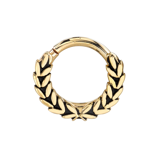 Small Olympus - Seam Ring with 2mm Wide Laurel - ANTIQUE
