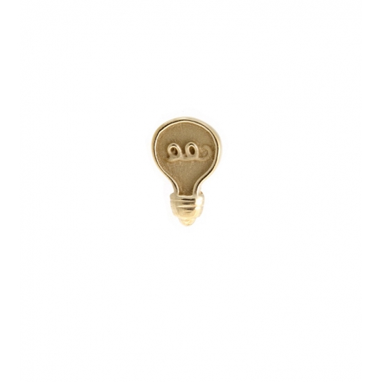 Pin with Light Bulb - Raised Edges & Sandblasted Hollows - 7x5mm