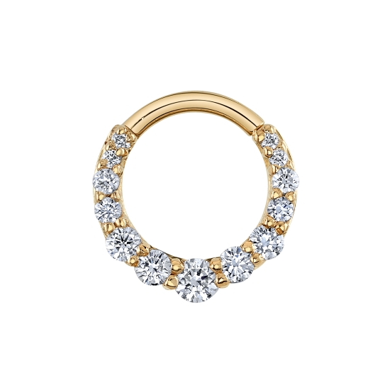 Graduating Gem Oaktier - Hinge Ring with Single Row of Forward Facing Graduating Prongs - 1mm, 1.5mm, 2mm, and 2.5mm Center - 16GA Hinge
