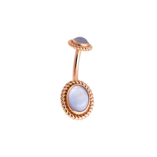 Threaded End with 8x6mm Oval Choctaw - 5x3mm Gem
