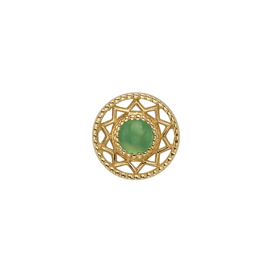 Pin with Bandera - 6mm Decorative Disc with Filigree Band and Negative Space - Millgrain Edges on Outer Wall and Center Bezel - 2.5mm Gem