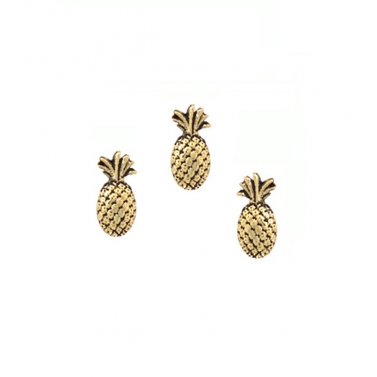 Pin with Pineapple - 7mm - BLACK RHODIUM