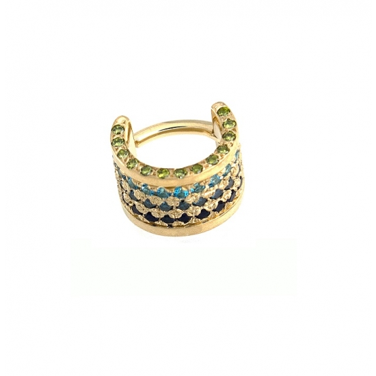 Niki Cuff - Hinge Cuff with Downward Rows of Pavé 1.25mm Gems and 1mm Forward Facing Row of Pavé Gems