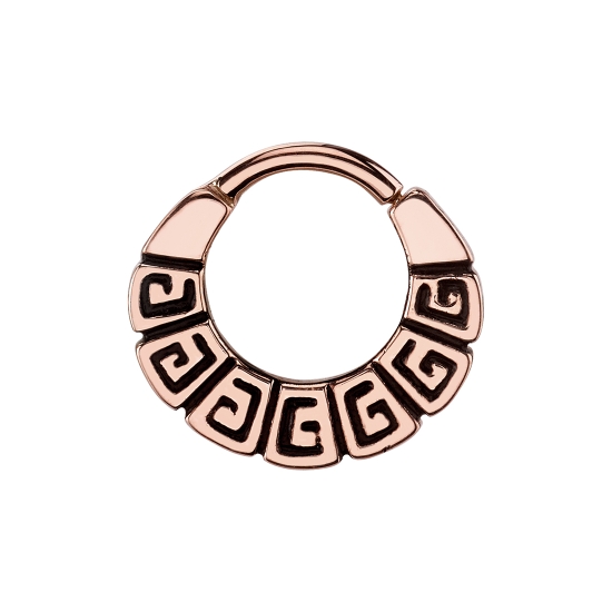 Prospero - Hinge Ring with Mayan Design - 12GA Hinge - ANTIQUE