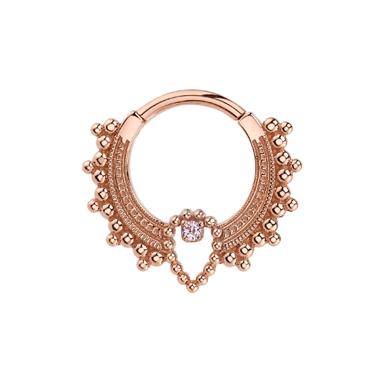Pandora - Hinge Ring with Afghan Plates and Sophie Tear Center - 16GA Hinge