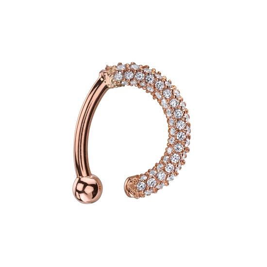 Harmony - Hinge Ring with 1mm Micro Pavé Prongs Upward, Forward and Downward - 16GA Hinge Closure