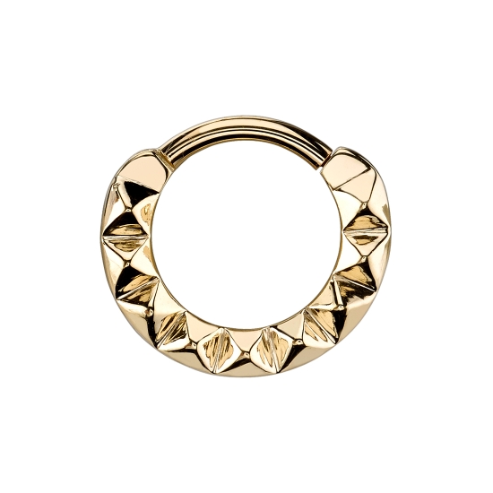 Havok - Hinge Ring with Foward Facing Row of 2mm Square Pyramids - 16GA Hinge