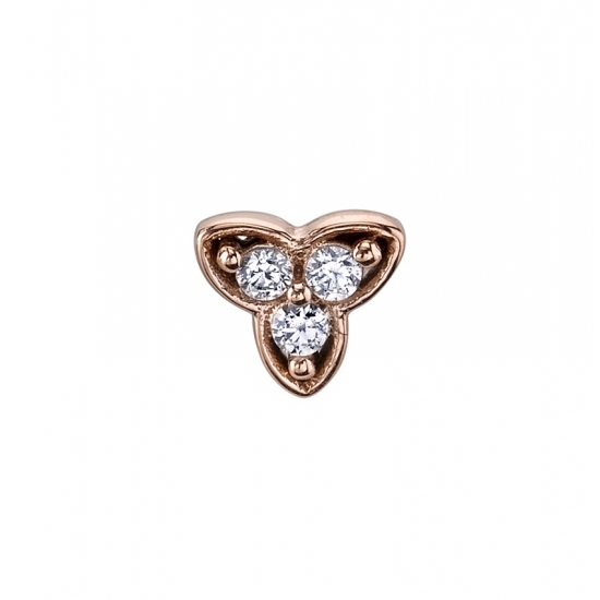 Pin with Integrity Tri Prong Cluster - 5mm - 3x 1.5mm Gems with Thin Border