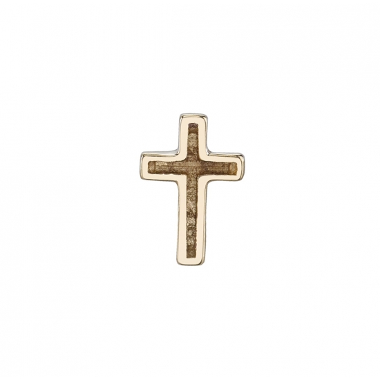Pin with Relief Cross - 6x4mm - Raised Edges & Sandblasted Hollows