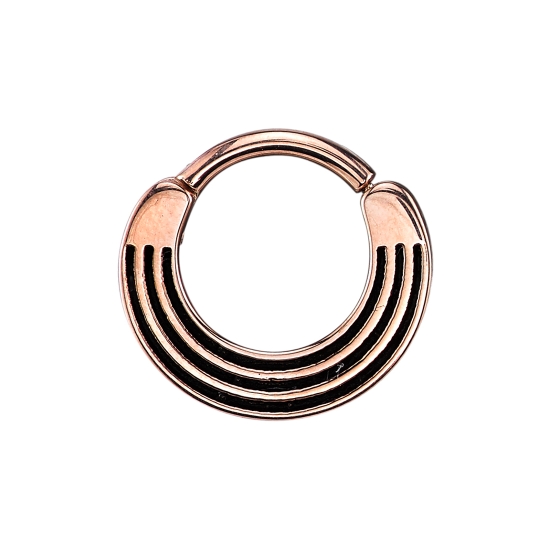 Venus - Hinge Ring with 3 Recessed Lines - ANTIQUE