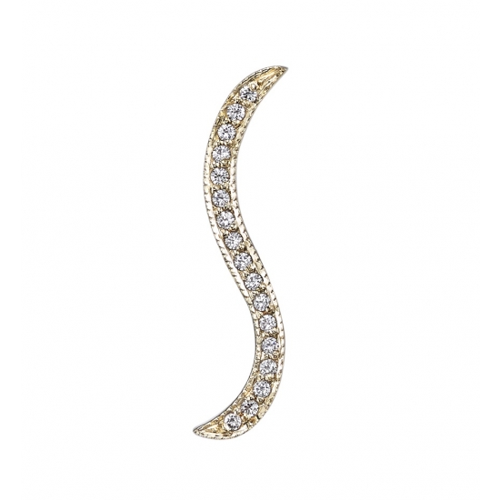 Double Back Threaded End with Millgrain Stratus - S Shaped Micro Pavé Strip - 17x 1mm Gems - Millgrain Edges - 15mm Between Threads