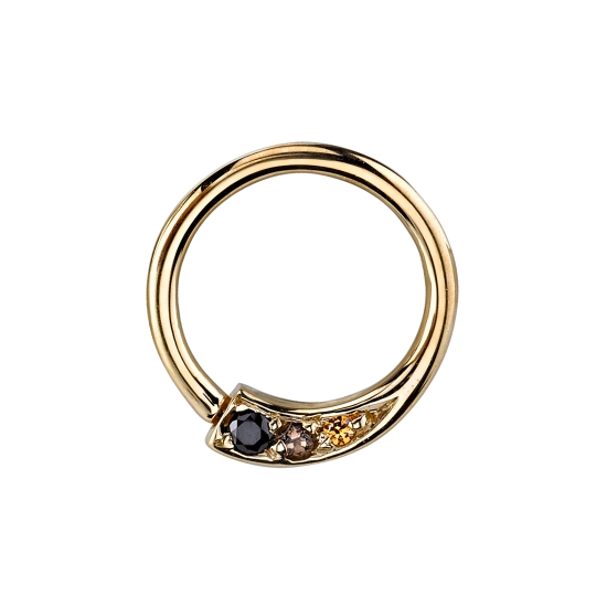 Threaded End with Kendall Jeanie 3 - Back Threaded 16GA 9/32in Curved Bar and 1mm Cable Chain with 5x2mm Jeanie 3 Charm - Chain Attached to Each End with approx. 7mm Drop - Jeanie 3 Charm Free to Move on Chain