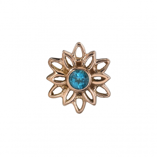 Pin with Marisol - 7mm - Negative Space Flower with 2mm Bezel Center - THIS ITEM IS NO LONGER AVAILABLE THREADLESS