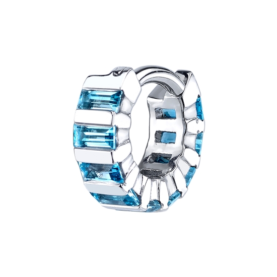 Baguette Cirrus - Hinge Ring with Downward Facing 4x2mm Straight Baguettes - 16GA Hinge