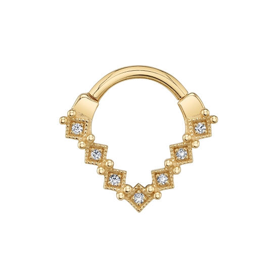 Small Nevada - V-Ring with x7 Tiny Square Harlequins - 16GA Hinge