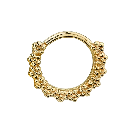 Milo - Nipple Orientation - Seam Ring with Row of 2mm Tiny Bead Flowers