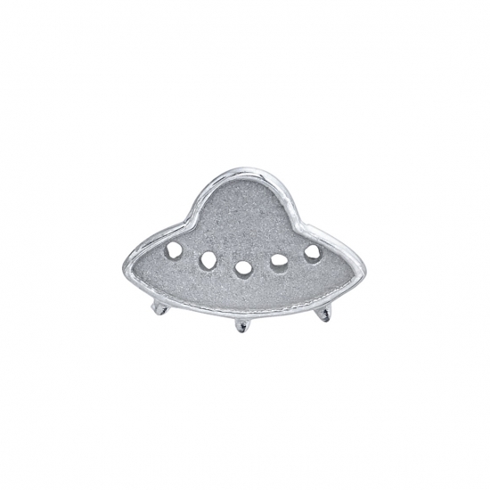 Pin with UFO - 8x6mm - Raised Edges & Sandblasted Hollows