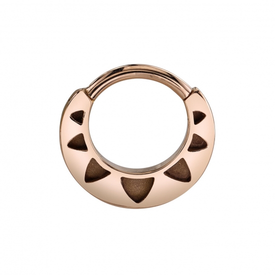 Omni - Hinge Ring with Recessed Downward Facing Sandblasted Triangles - 16GA Hinge