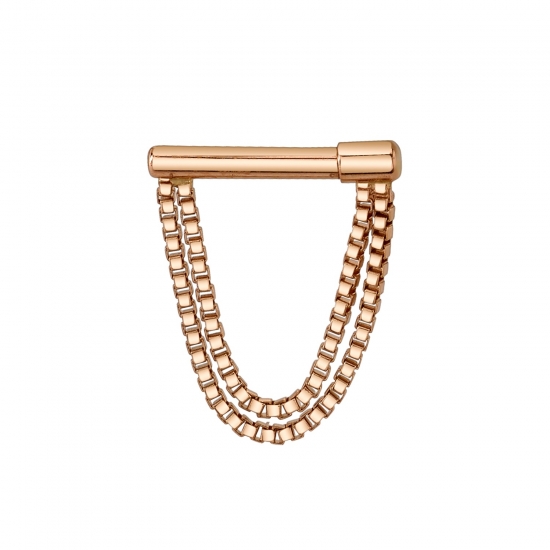 Dire Straights - 2 Lengths of .75mm Box Chain with Threadless Attachment to 16GA 1/4IN STRAIGHT Wearing Surface
