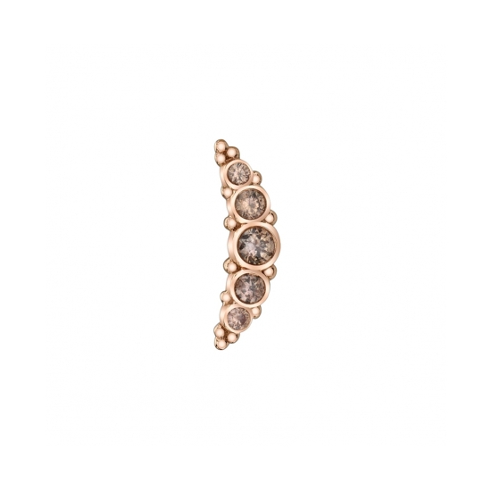 Threaded End with 5 Gem Graduating Panaraya - 1.5mm, 2mm, 2.5mm Bezels in a Curved Cluster with Tiny Bead Accents