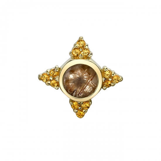 Charm with 9mm Desimone - x3 Jump Rings to Attach to Navel Facing Ring - Jump Rings Attached to Bezel