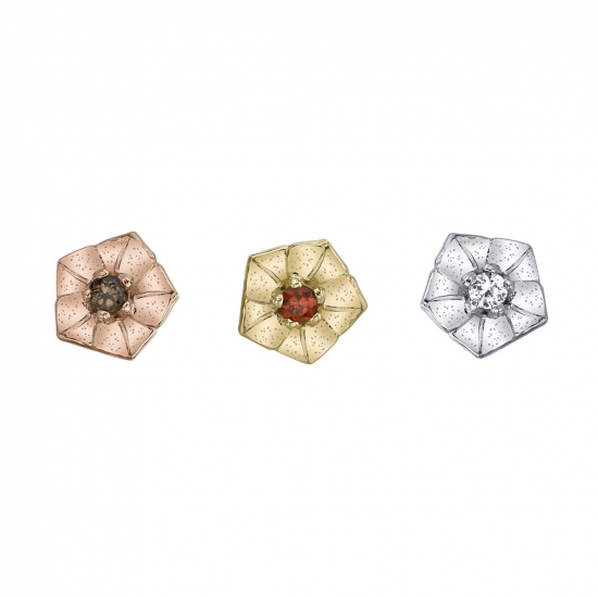 Charm with 5mm Morning Glory - Jump Ring to Fit 16ga Navel Oriented Ring