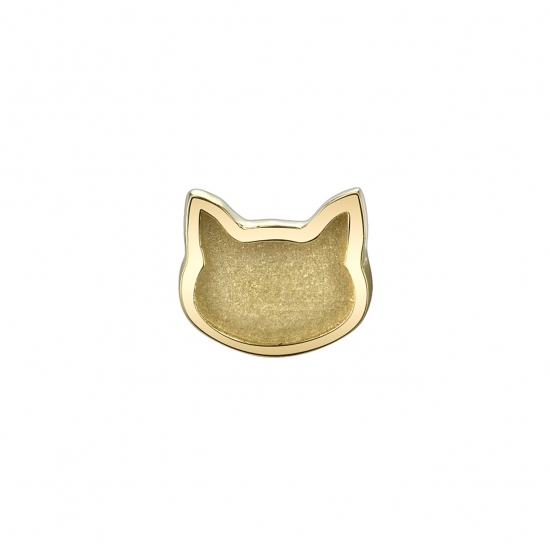 Pin with Raised Edge Cat Head - Sandblasted Relief - 4mm