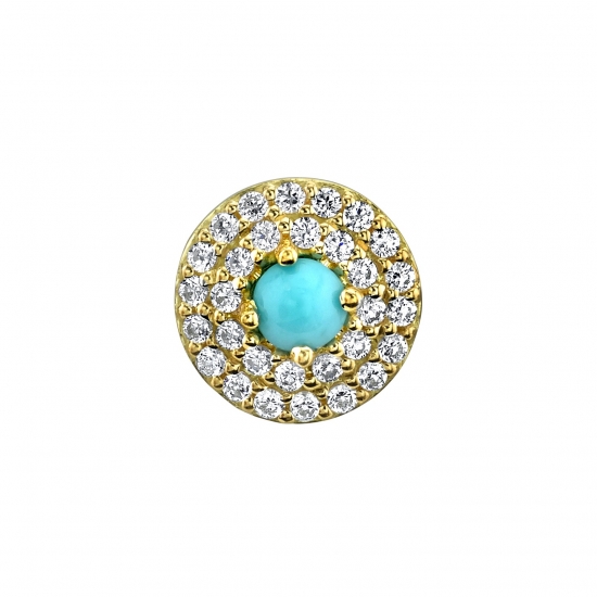Threaded End - Double Row Altura - 7.5mm - 3mm Center with 2 Rows of 1mm Gems