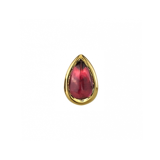 Charm with Pear CABOCHON Bezel - 4x2.5mm - Point Up - Jump Ring to Attach to Navel Facing Ring