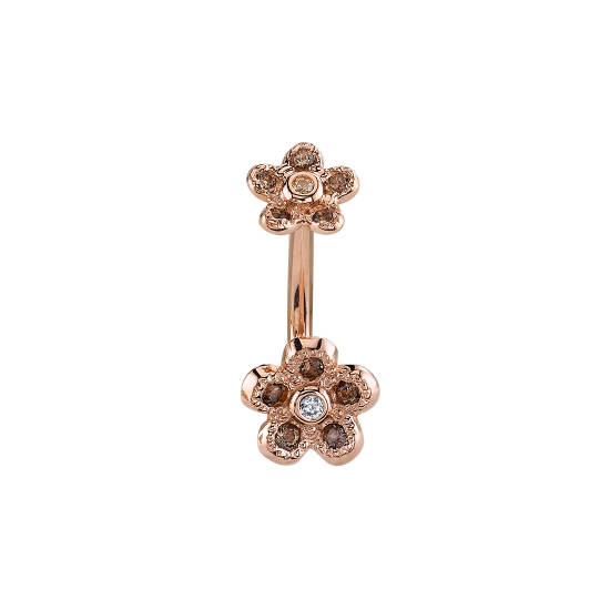 Pin with Fiore - 5mm - 1mm Gems in Petals and 1mm Bezel Center