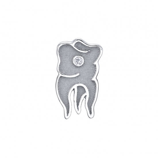 Threaded End with Tooth - 11x6mm - 1mm Bezel - Raised Edges & Sandblasted Hollows