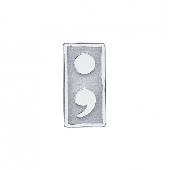 Threaded End with Semicolon Bar - 8x4mm - Raised Details and Sandblasted Hollows