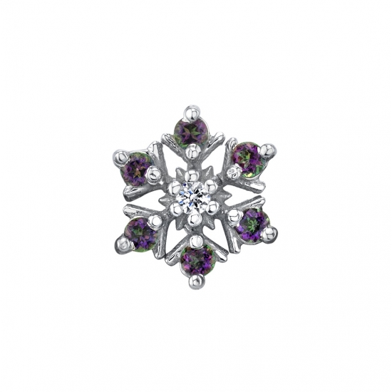 Threaded End with Alice Snowflake - 8.5mm - 7x 1.5mm Gems