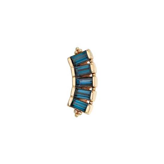 Threaded End with Straight Baguette Panaraya - 14x5mm - (5) 4x2mm Baguette Bar Settings with Tiny Bead Accents