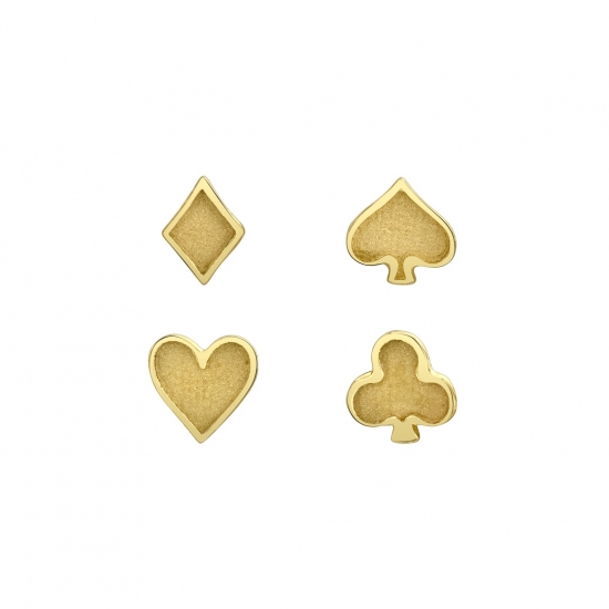 Pin with Relief Card Suit - Club - 5mm - Raised Edges and Sandblasted Hollows