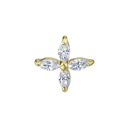 Threaded End with Ilium - 8mm - 4x 3x1.5mm Marquise Prongs
