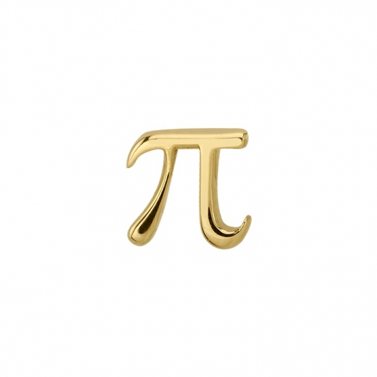 Charm with Pi Symbol - 4mm - x3 Jump Rings - Top Jump Ring to Attach to Navel Facing Ring